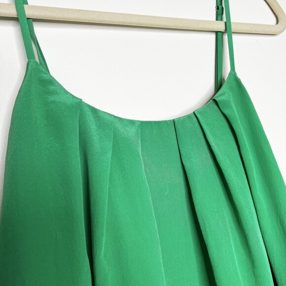 Greylin Melinda Silk Color Block Dress Green Tan Women’s M - Picture 4 of 12